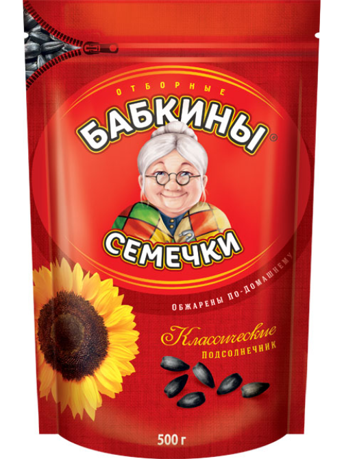 Семечки подсолнечника Бабкины семечки отборные жареные, 500г