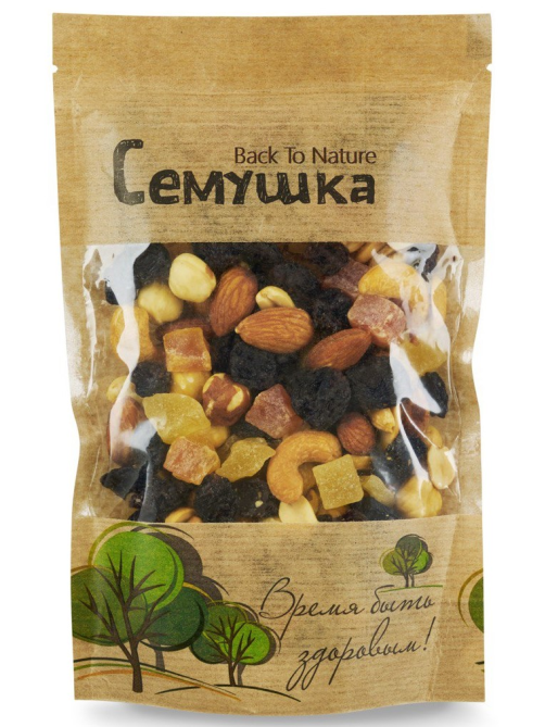 Смесь Семушка жареных орехов сладкая с цукатами, 150г