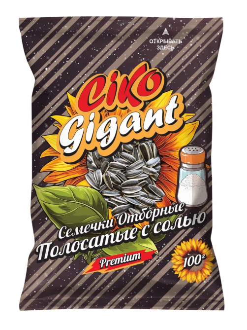 Семечки подсолнечника Ciko Gigant полосатые с солью, 100г
