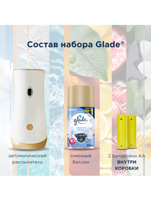 Автоматический освежитель воздуха Glade Automatic Свежесть белья основной блок, 269мл
