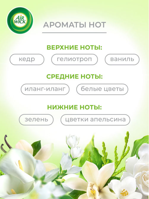 Освежитель воздуха AirWick Pure Иланг-иланг и Белые цветы, 250мл