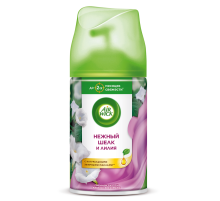 Освежитель воздуха аэрозольный AirWick Freshmatic Нежный шелк и лилия сменный баллон, 250мл
