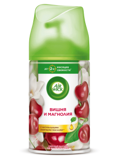 Освежитель воздуха аэрозольный AirWick Freshmatic Розовая магнолия и цветущая вишня сменный баллон, 250мл