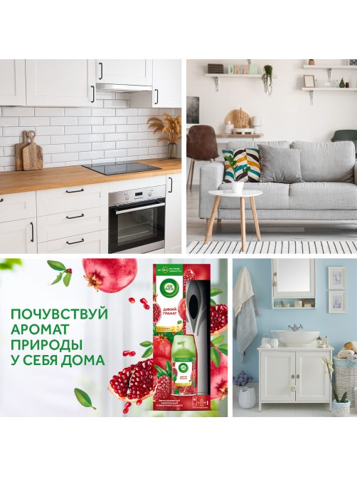 Освежитель воздуха автоматический AirWick Freshmatic Дикий гранат со сменным баллоном, 250мл
