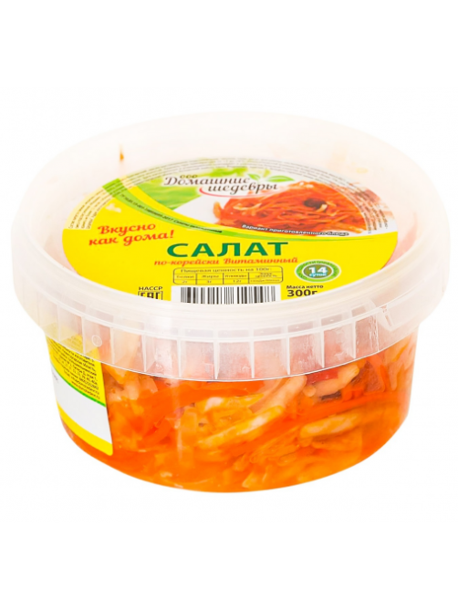 Ассорти овощное по-корейски ТМ Домашние шедевры Витаминный салат, 300г
