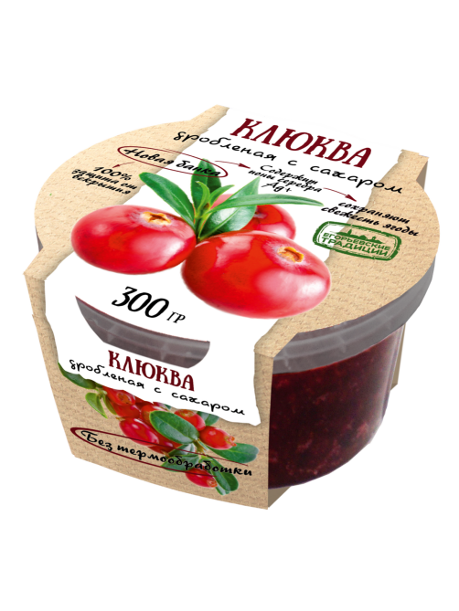 Клюква Егорьевские традиции дробленая с сахаром, 300г