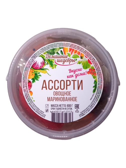 Ассорти овощное маринованное ТМ Домашние шедевры, 800г