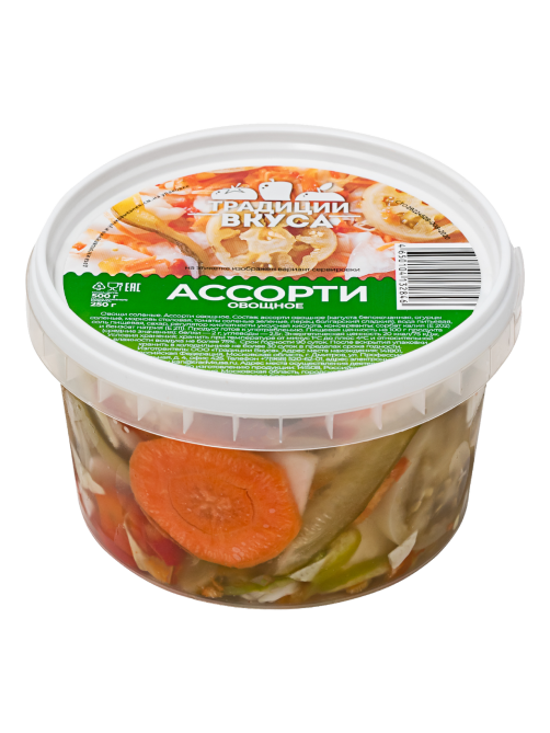 Ассорти овощное маринованное Традиции вкуса, 500г