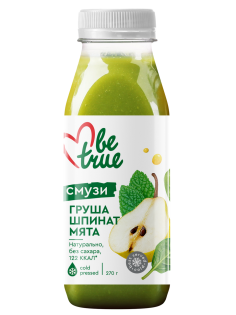 Смузи Be True груша, шпинат и мята, 270мл