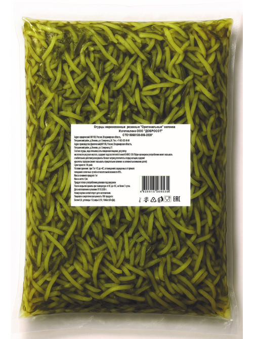 Огурцы маринованные Добросот оригинальные резаные соломка, 1.5кг