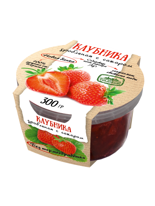 Клубника Егорьевские традиции дробленая с сахаром, 300г
