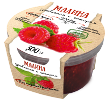 Малина Егорьевские традиции дробленая с сахаром, 300г