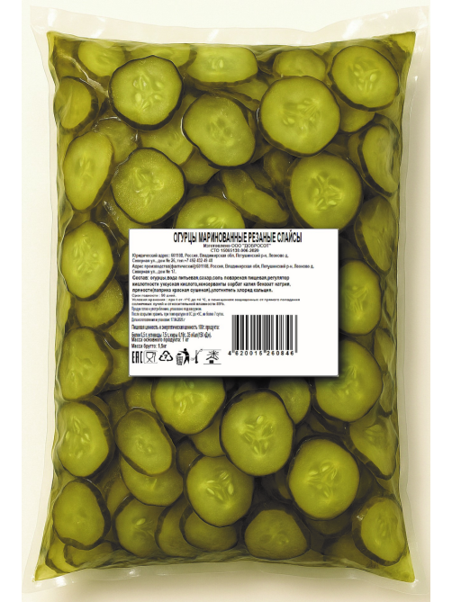 Огурцы маринованные Добросот слайсы, 1.5кг