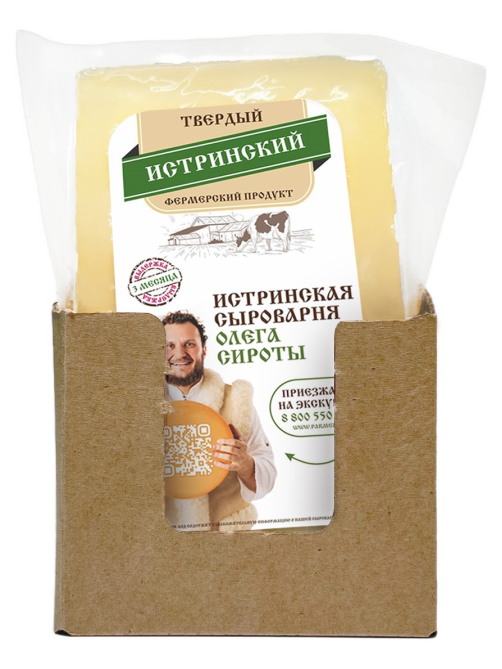 Сыр Истринская Сыроварня Олега Сироты Истринский твердый 50%, 150г