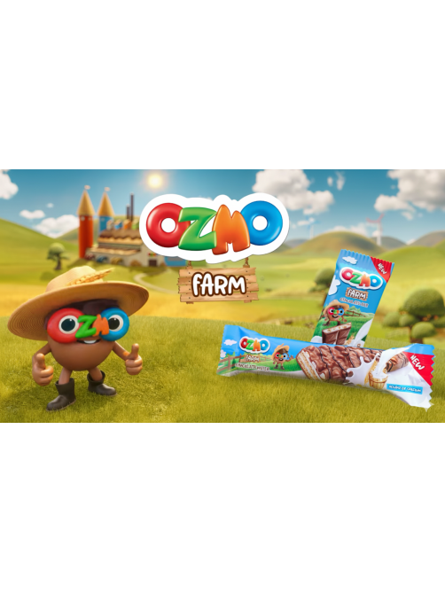 Вафля Ozmo Farm с молочной начинкой покрытые молочным шоколадом с хрустящим зерном, 24г х 24 шт