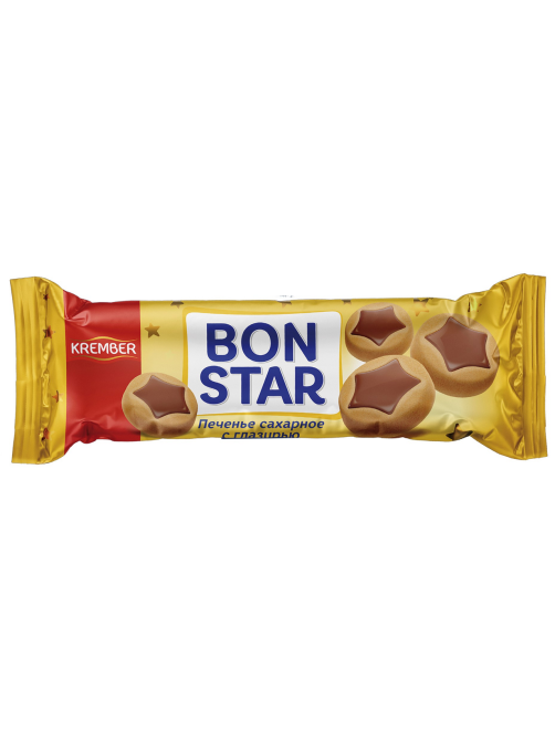 Печенье сахарное Bon Star Krember с глазурью, 90г