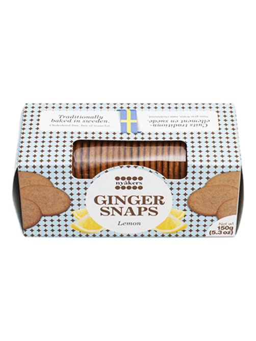 Печенье имбирное Nyakers Ginger Snaps с лимоном, 150г
