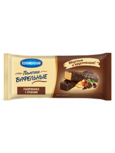 Вафли Коломенское глазированные с орехами, 140г