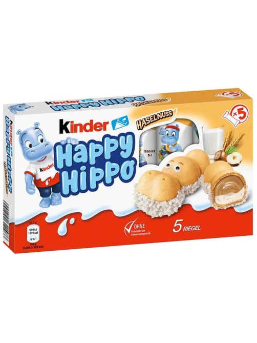 Вафли Kinder Happy Hippo с лесным орехом, 103.5г