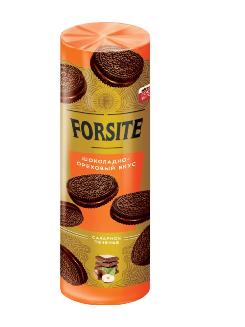Печенье сэндвич сахарное Forsite с шоколадно-ореховым вкусом, 220г