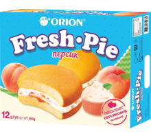 Пирожное Orion Fresh Pie Персик бисквитное (25г x 12шт), 300г