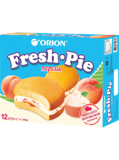 Пирожное Orion Fresh Pie Персик бисквитное (25г x 12шт), 300г