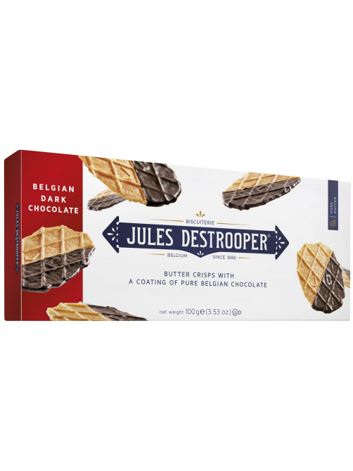 Печенье вафельное Jules Destrooper Butter Crisps с темным шоколадом, 100г