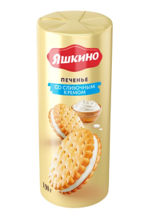Печенье затяжное Яшкино со сливочным кремом, 190г