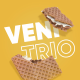 Вафля Biscolata Veni Trio Hazelnut с молочно-ореховой начинкой и фундуком, 20г