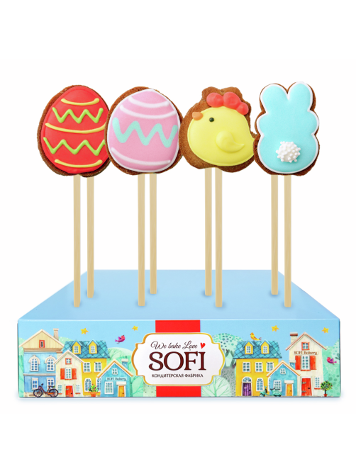 Печенье Пекарня Sofi Пасхальное шоколадное на палочке, 30г