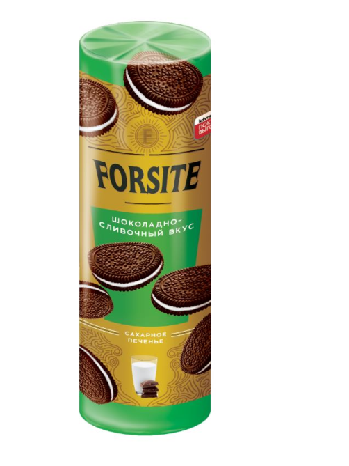 Печенье сэндвич сахарное Forsite с шоколадно-сливочным вкусом, 220г