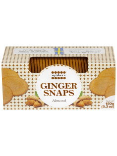 Печенье имбирное Nyakers Ginger Snaps с миндалем, 150г