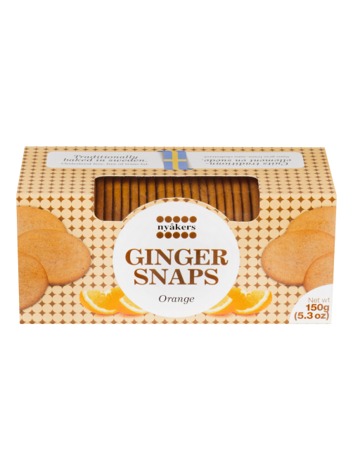 Печенье имбирное Nyakers Ginger Snaps с апельсином, 150г