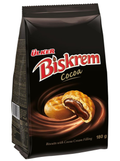 Печенье Ulker Biskrem Cocoa с какао и кремовой начинкой, 180г