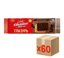 Печенье Юбилейное с темной глазурью, 116г x 60 шт