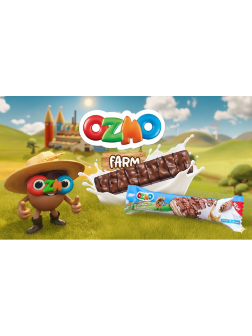 Вафля Ozmo Farm с молочной начинкой покрытые молочным шоколадом с хрустящим зерном, 24г х 24 шт