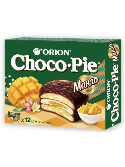 Пирожное Orion Choco Pie Манго бисквитное, 360г
