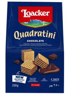 Вафли Loacker Quadratini шоколад, 250г