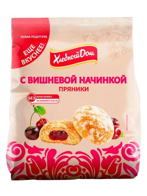 Пряники Хлебный дом с вишневой начинкой, 300г