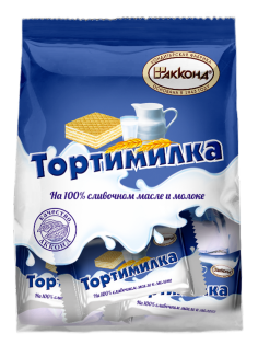 Вафли Акконд Тортимилка на 100% сливочном масле и молоке, 250г