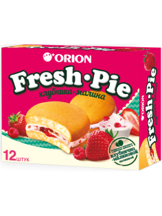 Пирожное Orion Fresh Pie Клубника-малина бисквитное (25г x 12шт), 300г