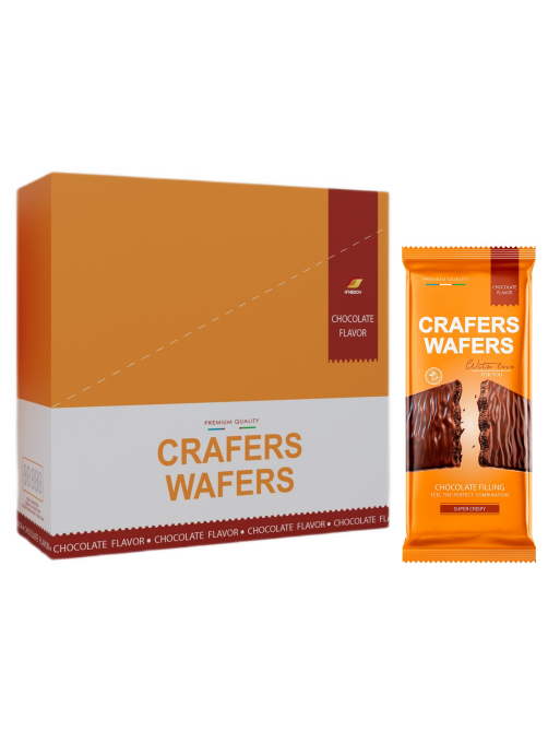 Плитка вафельная Crafers Wafers с шоколадной начинкой, 50г x 15 шт