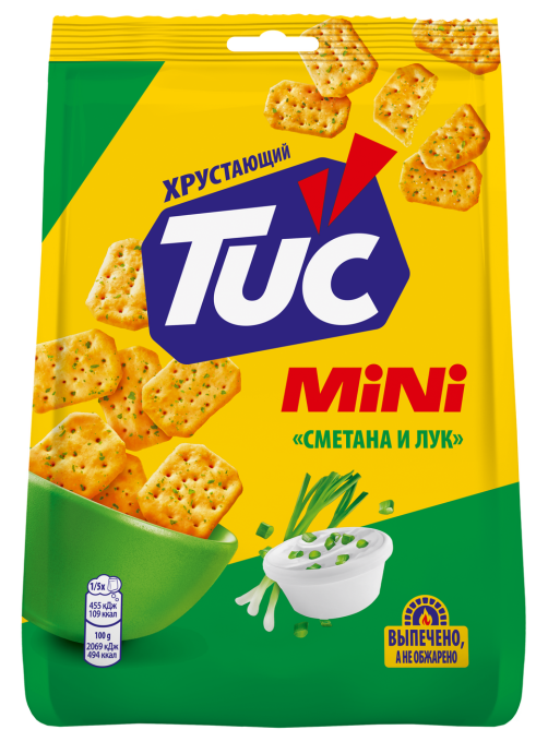 Печенье крекеры Tuc Mini со вкусом сметаны и лука, 110г