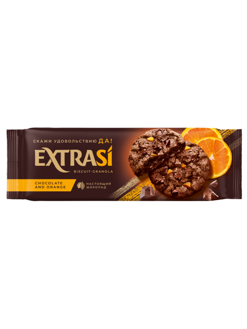 Печенье-гранола Extrasi шоколад с апельсином, 150г