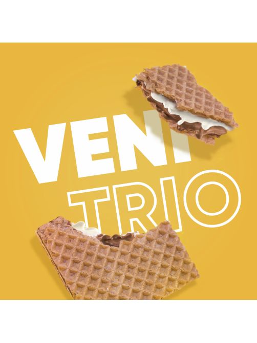 Вафля Biscolata Veni Trio Hazelnut с молочно-ореховой начинкой и фундуком, 20г х 24 шт