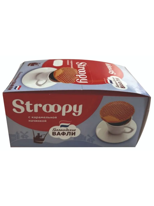 Вафли голландские Stroopy с карамельной начинкой, 30г x 20 шт