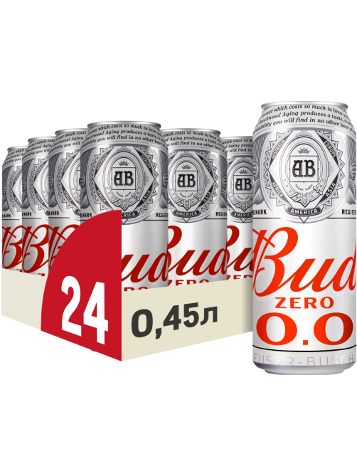 Пиво Bud безалкогольное, 0.45л
