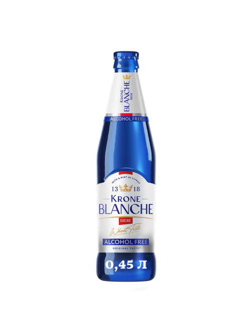 Пивной напиток Krone Blanche Biere безалкогольный, 0.45л