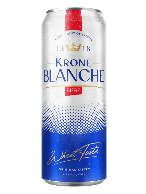 Пивной напиток Krone Blanche Biere ж/б, 0.45л