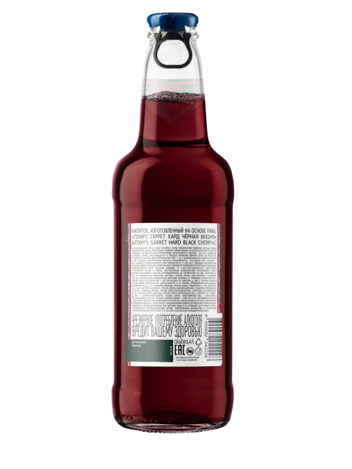Пивной напиток Tony's Garret Hard черная вишня, 0.4л